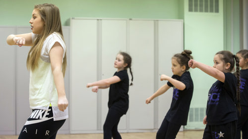 Girls dancing with instructor witacres
