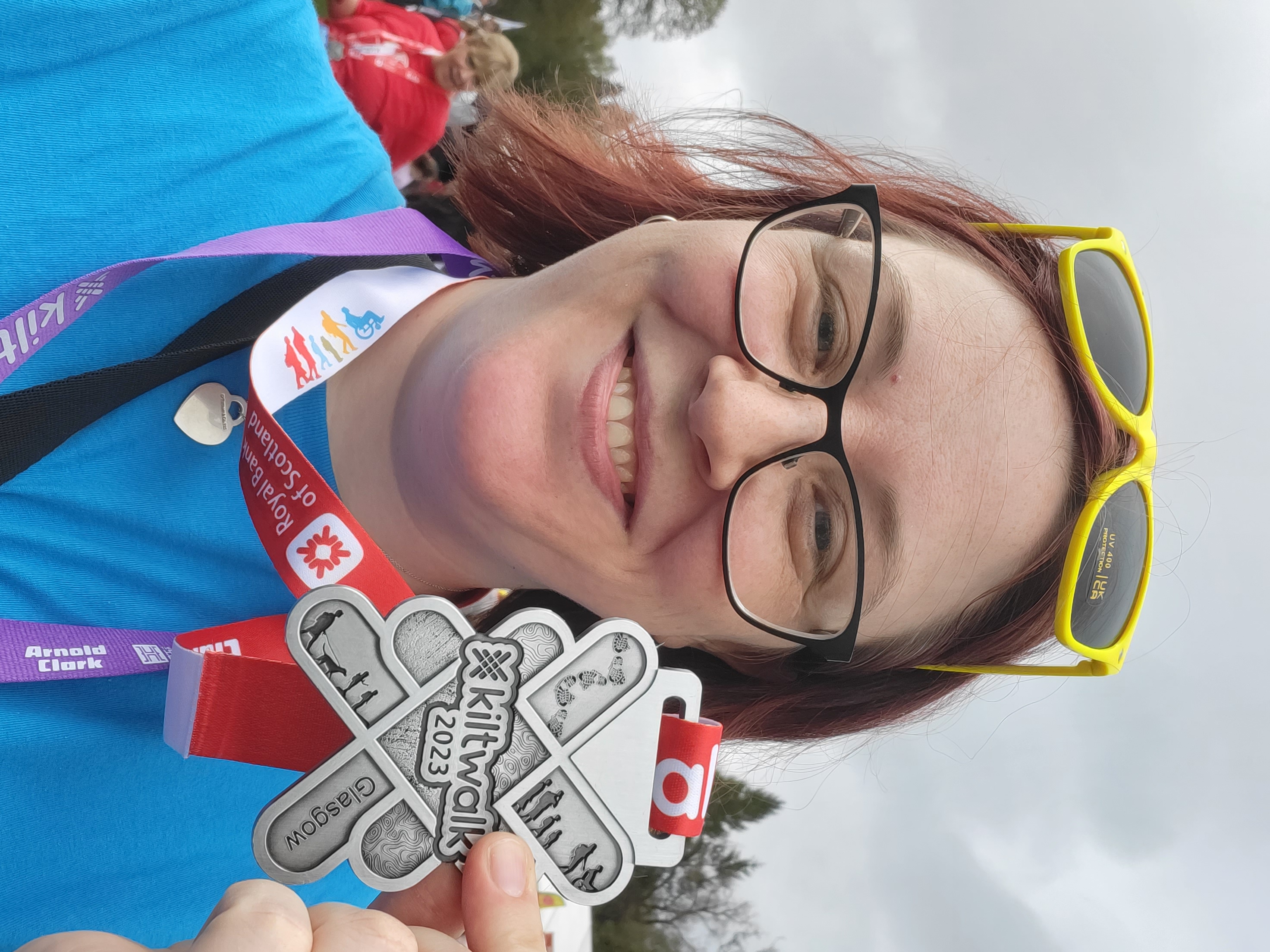 Gillian Adams smiling at the Kiltwalk 2023 event