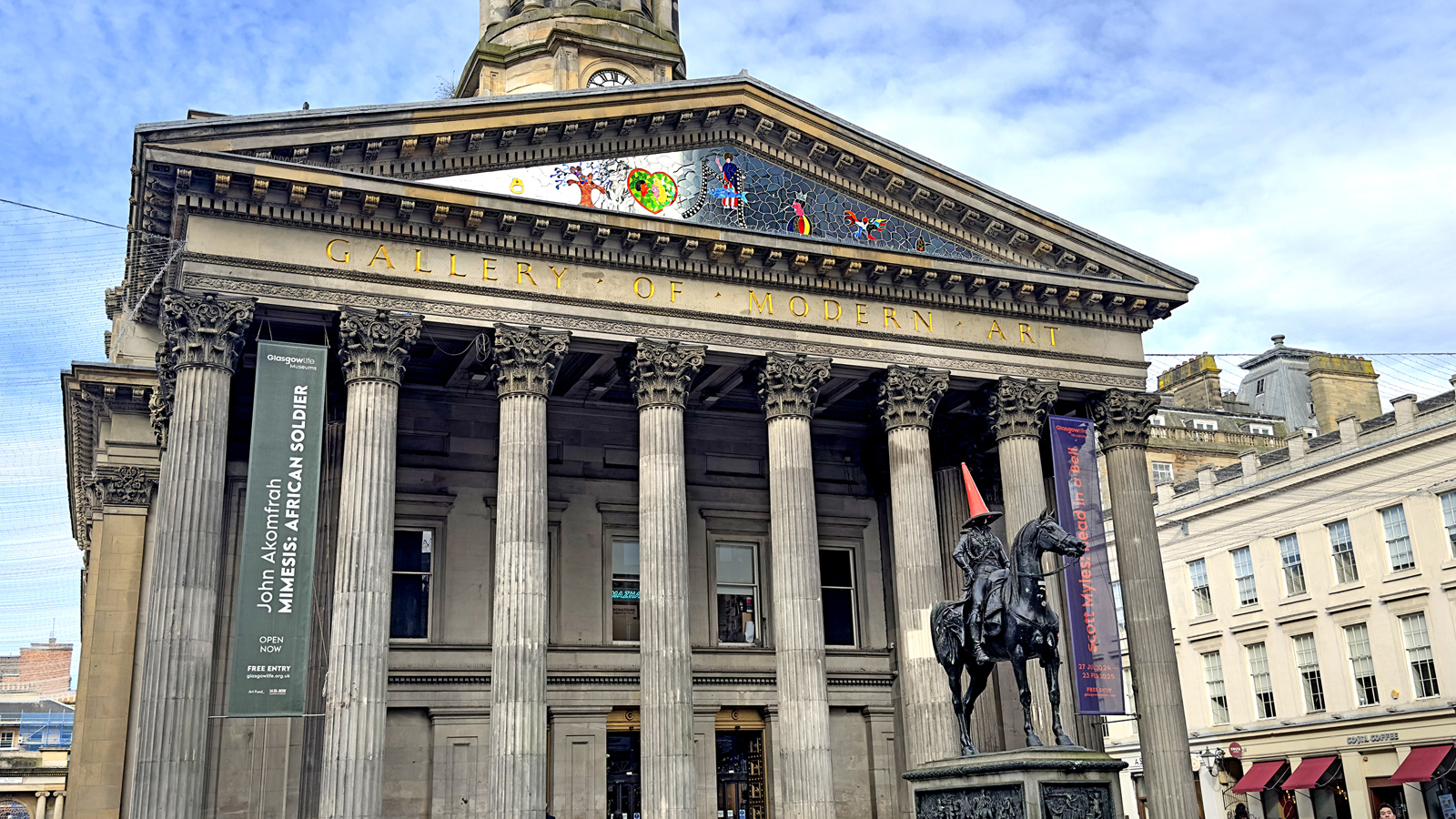 Photograph showing the exterior and front entrance to the Gallery of Modern Art