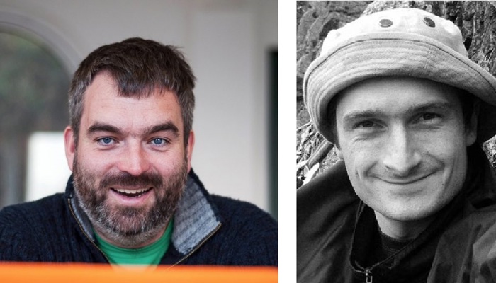 Two portrait photos of artists