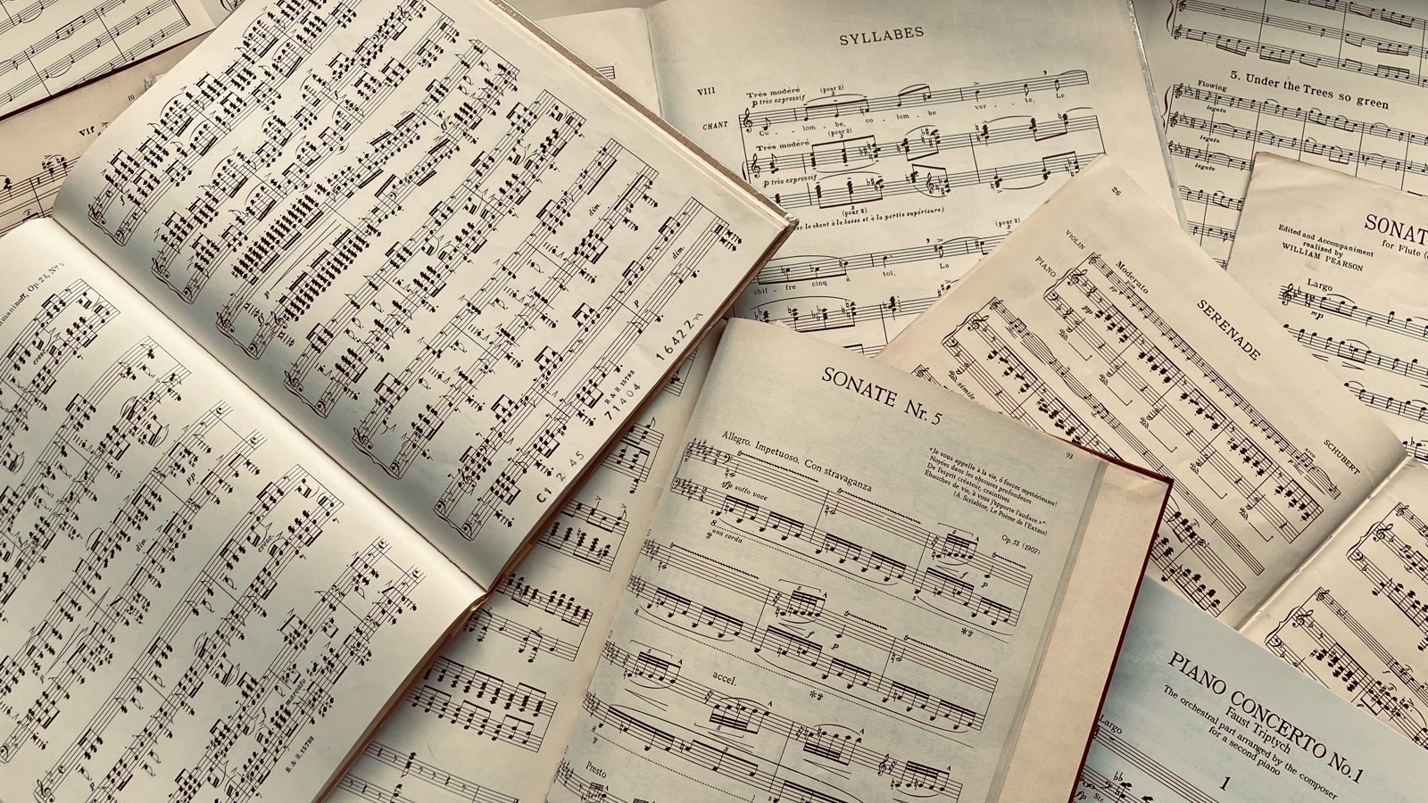 An assortment of musical scores