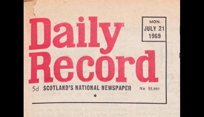 Newspaper masthead. Title Daily Record