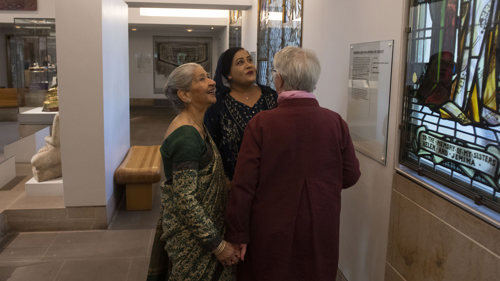 Friends from different faith groups in Glasgow inside the main gallery at the newly reopened St Mungo Museum