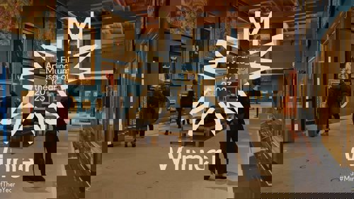 Inside The Burrell Collection in Glasgow with the Art Fund Museum of the Year logo in the middle of the image.