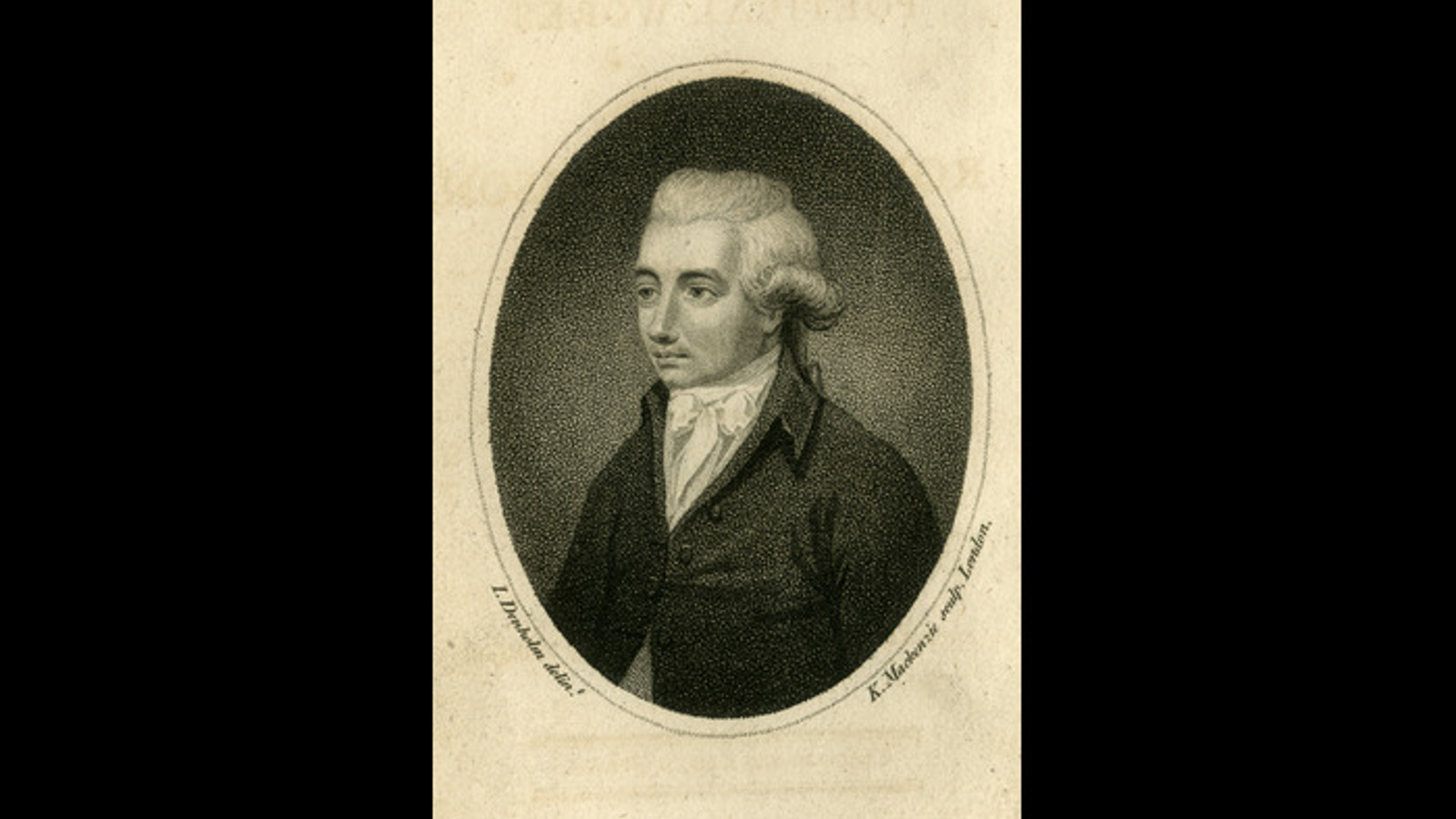 Engraving of a portrait of a young man. 