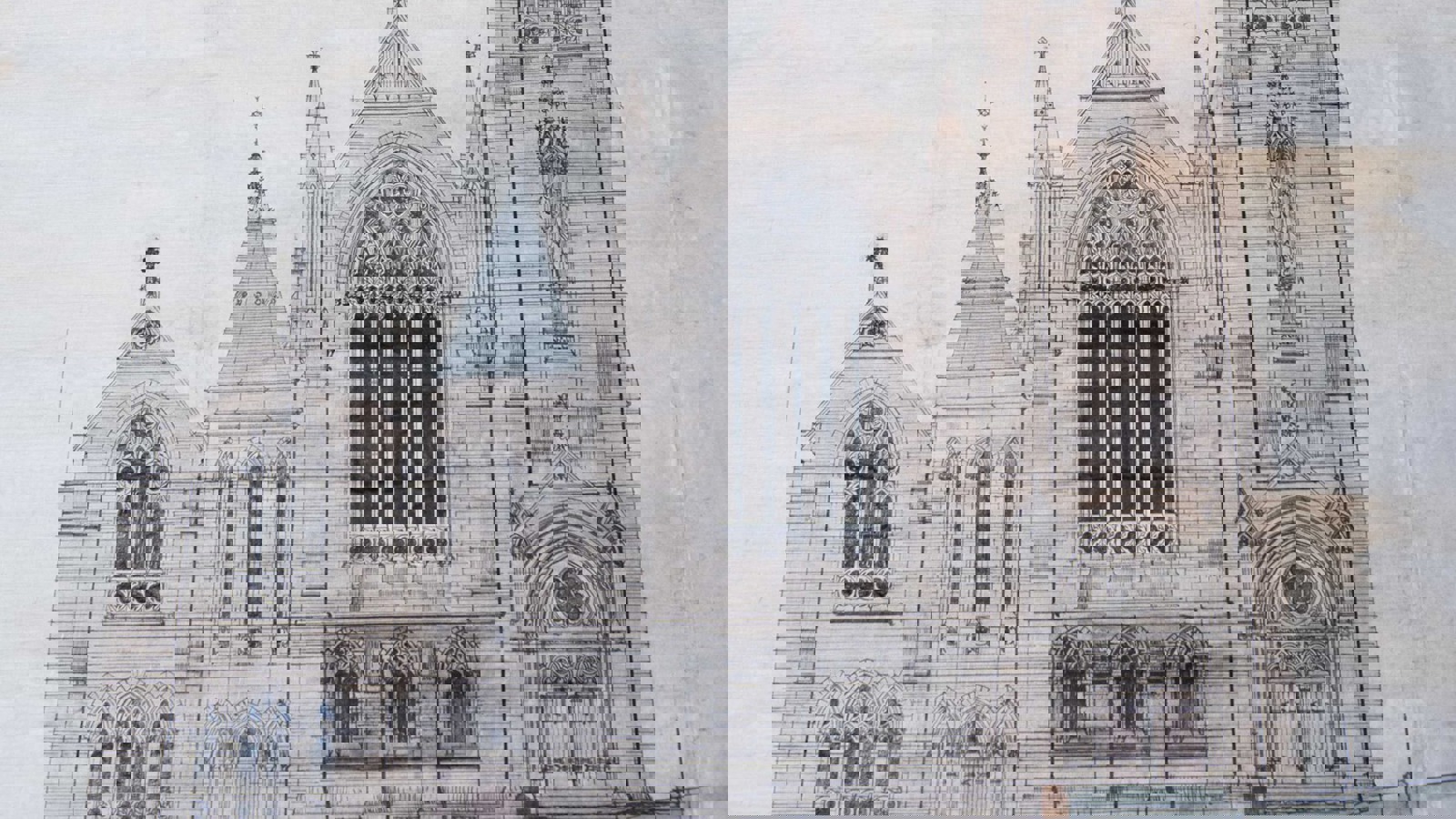 An architectural drawing of Glasgow’s Highland Cathedral. 