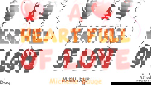 Cover illustration of a children's book showing five children waving at hear-shaped balloons in the sky