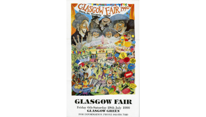 Poster with lots of figures. "Glasgow Fair 1990"