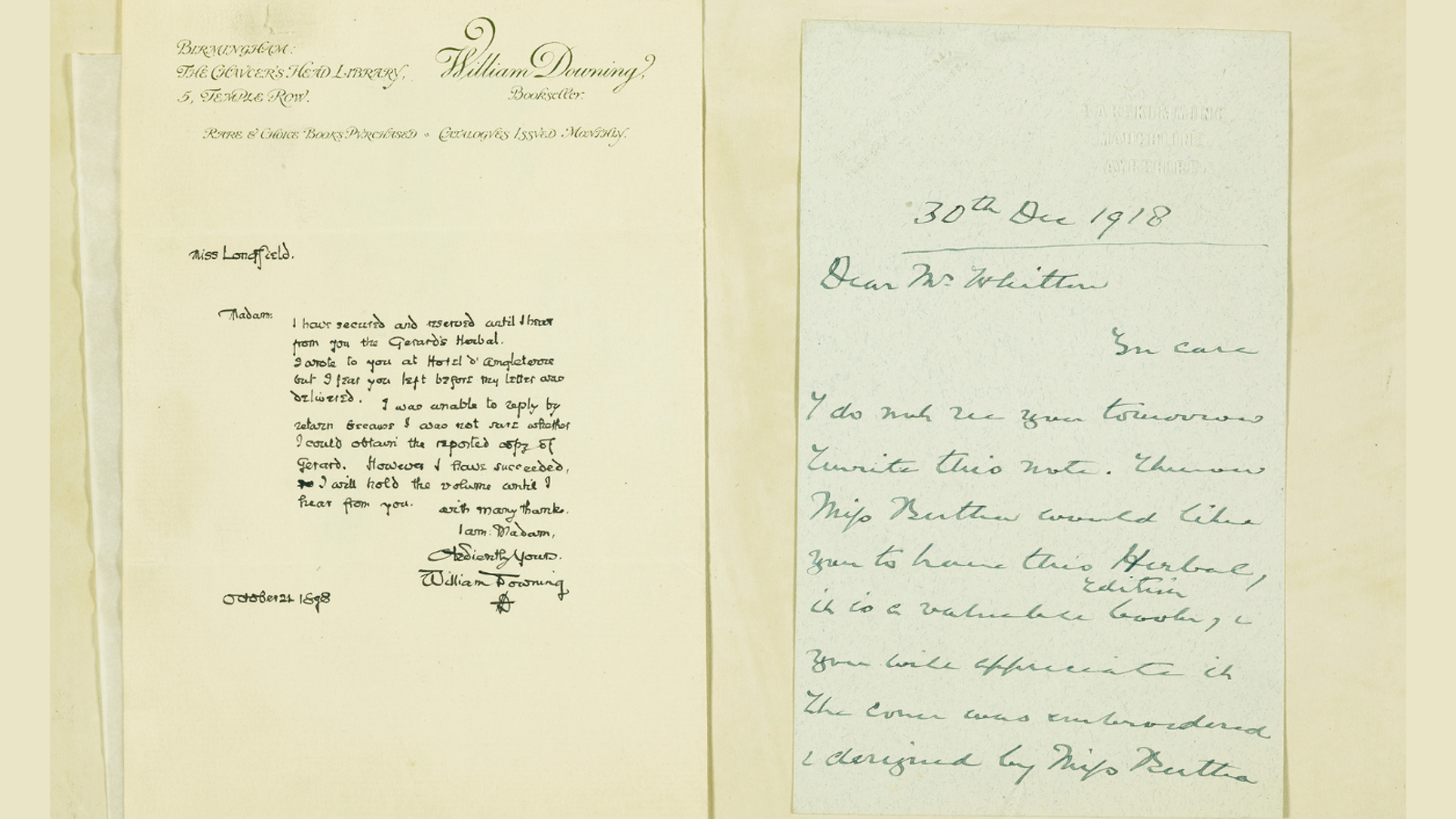 Collage image of two letters