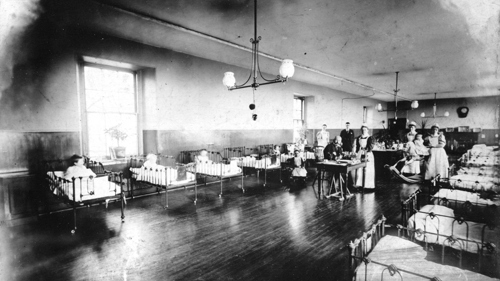 Photograph of a hospital ward
