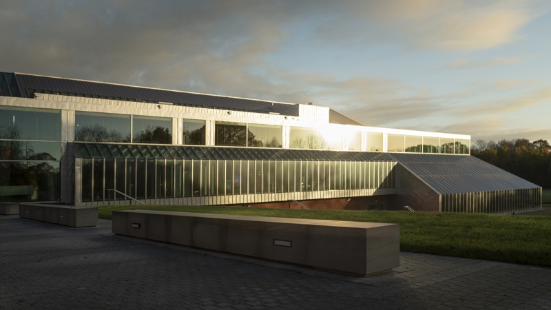 Exterior shot of the burrell collection building 