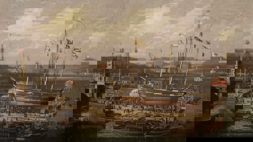 A painting entitled 'Launch of the Christian' T.1957.15  © CSG CIC Glasgow Museums Collection