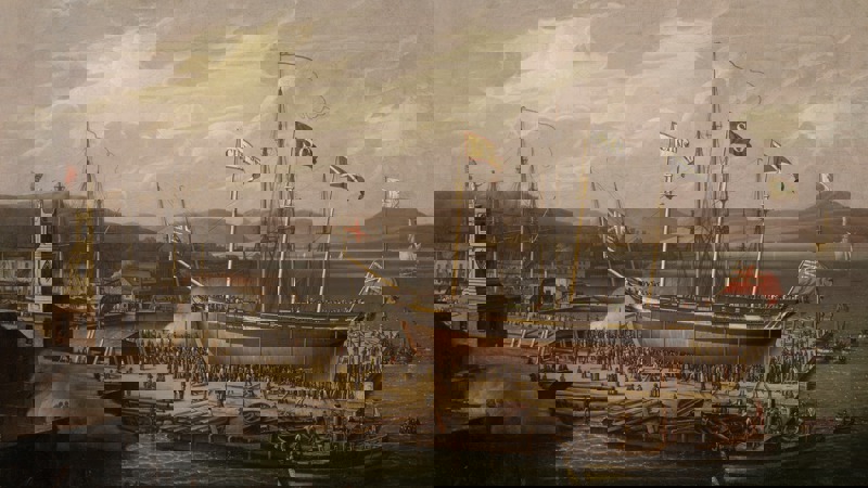 A painting entitled 'Launch of the Christian' T.1957.15  © CSG CIC Glasgow Museums Collection